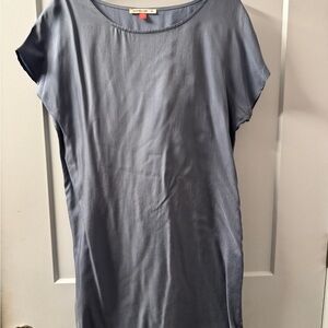 Marine Layer Gray/Blue Boxy Silky Dress